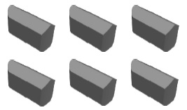 K20、K21型用于鑲制十字與X型硬質合金釬頭用釬片